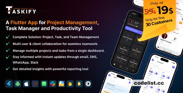 Taskify Flutter App v1.2.0 - Project Management, Task Manager and Productivity Tool » Premium Scripts, Plugins & Mobile