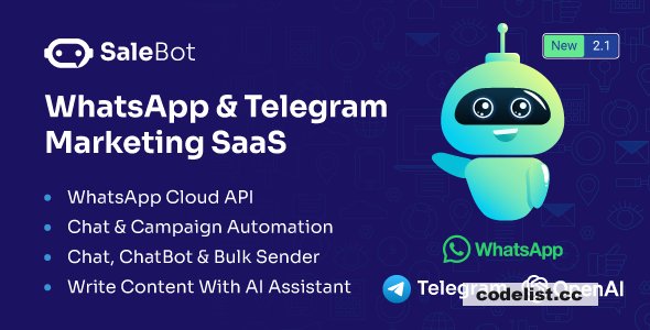 SaleBot v3.4.0 - WhatsApp And Telegram Marketing SaaS - ChatBot &amp; Bulk Sender