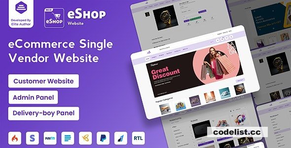 eShop Web v4.4.4 - eCommerce Single Vendor Website - nulled